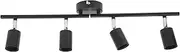 4 Light LED Track Lighting Kit, 90 Degrees Flexibly Rotatable Light Heads, 4 Way Ceiling Spotlight Suitable for E27 Bulb, Ceiling Mount Track Light Fixtures for Kitchen Dining Room