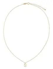 [Mocha] Elly Lou Timeless Initial S Necklace in Light Gold