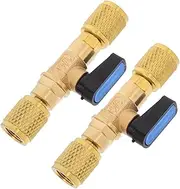 OSALADI Brass Ac Valve Set 2pcs Ball Valve Adapters 1/4 In. Thread for Window Air Conditioners