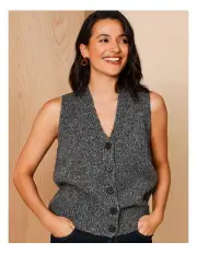 [Regatta] V Neck Button Through Vest In Charcoal