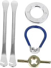 GALPADA 5 Pcs Bicycle Wrench Set Cycling Tool Kit with Tire Lever Valve Wrench Beginner Friendly Adjustment Tools for Mountain and Road Bikes Repair