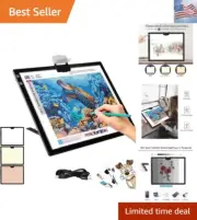 Rechargeable A3 LED Light Box w/Built-in Stand, Light Pad/Board for Diamond P...