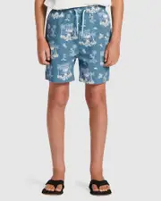 Boys 8-16 Palm Spritz Elasticated Waist Walk Shorts