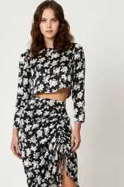 Print Long Sleeve Top - Size 12, Women's Trial Woven