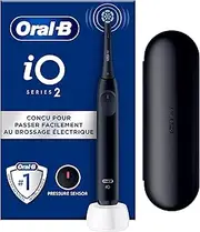 Oral-B iO Series 2 Electric Toothbrush, 1 Replacement Brush, 3 Cleaning Modes for Dental Care, Magnetic Technology, Travel Case, Toothbrush Holder, Designed by Braun, Night Black