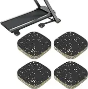 uxcell 4 Pcs Treadmill Mat Pads, 4x4x0.8 High Density Foam Anti Vibration Pad Sound Proof Floor Mat Exercise Equipment Mat for Carpet Protect Noise Reduction Home Gym, White