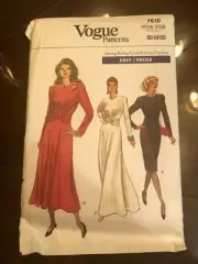 Vogue Sewing Pattern 7610 Dress Size 12-14-16 Uncut
