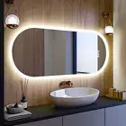 LED Illuminated Bathroom Mirror Vertical/Horizontal Vanity Mirror Anti-fog Touch