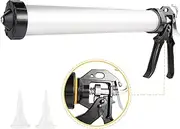 CJGQ Sausage Caulking Gun 600ml Manual Drive With Aluminum Barrel 20 Oz / 10 Oz Cartridge Bulk Applicator Gun(Silver)