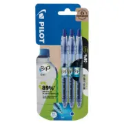 Pilot B2P Bottle To Pen Refillable Retractable BallPoint Gel Pens x 3 Blue Ink