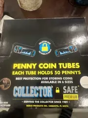 100 Count Penny Coin Tubes Collector Safe In Box