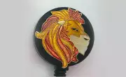 LION Retractable Badge Reel Security ID Card Holder Key Ring Metallic FREE SHIP