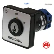 Lock It Well Panel Mount Momentary Key Switch 12-440V DC- LIWEZY4