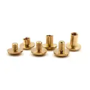 10x Arc Solid Brass Button Stud Nail Screw Back Leather Goods,Straps Rivet ..u