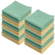 Superio Microfiber Cleaning Cloth 16" Absorbent Towels (24, Yellow/Green)