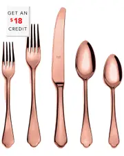 Mepra Dolce Vita Mirror Bronze 5Pc Place Setting with $18 Credit