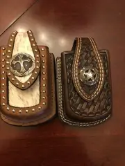 LEATHER FOLDING KNIFE HOLSTER HAND MADE