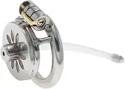 Hollow Breathable Stainless Steel Multifunctional Chastity Lock Metal Male Cage Chastity Device Beginner Cage Prevent Erection Bondage Male Chastity Cage With Long Catheter 45Mm Ring