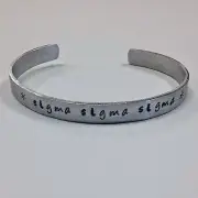 Sigma Sigma Sigma, FREE SHIPPING, Sorority Greek cuff bracelet, Ann Peden