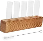 Happyyami 1 Set Desktop Plant Propagation Station Hydroponic Flower Holder with Stand Base Test Tubes for Home Decor Office and Special Occasions