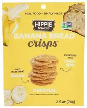 Hippie Snacks Crisps Banana Bread Almond Butter 2.5oz Pack of 8