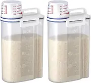 Asvel Rice Container Bin with Pour Spout Plastic Clear 2kg(2 Pack)
