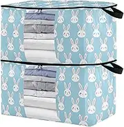 sanluoli 60L 2 Pack Under Bed Boot Storage with Reinforced Handles, clear window Closet Storage