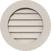 Ekena Millwork Paintable Gable Louver Vent (21" x 21") Round Primed Pine Wood
