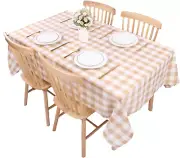 Rectangle Gingham Tablecloth, 55X78In Polyester Checkered Tablecloth Wipeable an