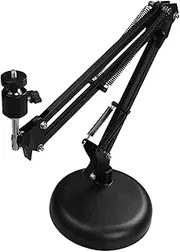 Aswalling Webcam Stand for Desktop Suspension Boom Scissor Arm Stand with Upgraded Round Base,for Webcam