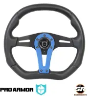 Pro Armor Force 13.5" Black & Blue Steering Wheel Universal 6 Bolt A19UZ284BU
