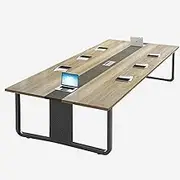 HOLGVE Conference Table, 62.9 Inches Meeting Seminar Desk, Two-Tone Finish Training Executive, Small Space, for 4 People, for Home Office