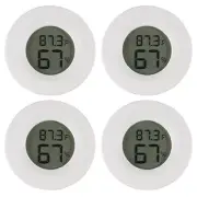 4pcs Mini Hygrometer Thermometer Digital LCD Monitor Indoor/Outdoor White