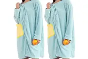 2Pcs Absorbent Wearable Hooded Surf Poncho Quick-Dry Blanket Towels For Swiming Surfing Aquatics-Blue