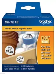 Brother DK1219 1/2" Round White Labels for QL800, QL-800 label printers