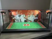 Ja’Marr Chase & Joe Burrow 2 Mini Helmet display case with LED lights - Bengals