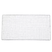 Square BBQ Grill Net 17.3"x11.6" Electroplated Stainless Steel Barbecue Mesh Mat