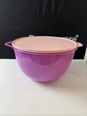 Tupperware Thatsa Bowl Jumbo 59 Cup Mega Mulberry Purple With Pink Seal New