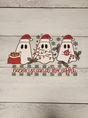 Christmas Ghosts Ready to Press Heat Transfer Screen Print DTF Transfer