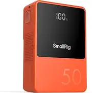 SmallRig V Mount Battery VB50, 50Wh / 3400mAh V-Mount Battery with PD 45W USB-C Fast Charging, with D-TAP, USB-A, Dual DC Ports, OLED Screen, for DSLR Camera, Camcorder, Monitor, Phone, Orange - 4871