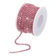 10 Yard 2.5mm Crystal Rhinestone Chain Light Pink Gems Light Pink Base