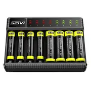 8 Slot Smart Battery Charger with LED Display for AA AAA NiMH Rechargeable Batteries