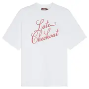 [Late Checkout] White Red Script Tee