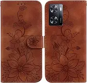 Compatible with Oppo A77 5G / A77 4G / A77s 4G / K10 5G Flip Kickstand Cover,Compatible with Oppo A57 5G / A57 4G / A57s 4G / A57e 4G Card Slot Wallet Case Brown
