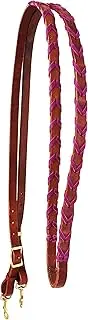 Horse Western Amish Harness Leather Latigo Laced Barrel Contest Reins 66RT10