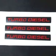 3x Black Red Matte TURBO DIESEL Metal Sticker Decal Badge Emblem AWD Sports Twin (for: Renault)