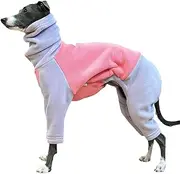 UOSIA Whippet Coat Italian Greyhound Clothes Girl Soft Fleece Dog Jumper Adjustable Puppy Sweatshirt Four-Legged Warm Dog Pajamas Jumpsuit for Small Medium Dogs Outdoor Dog Apparel