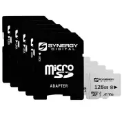 Synergy Digital 128GB, UHS-I MicroSDXC Memory Cards - Class 10, U3 - Pack of 5