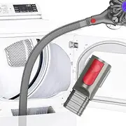 Dryer Vent Cleaner Kit Compatible with Dyson Dryer Lint Vacuum Attachment for Dyson V7 V8 V10 V11 V12 V15 etc Cordless Vacuum Cleaner Removes Deep Lint (Grey)