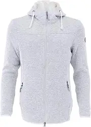 [Blue Wave] Meike Women's Fleece Jacket with Hood - Knitted Fleece Jacket with Teddy Lining